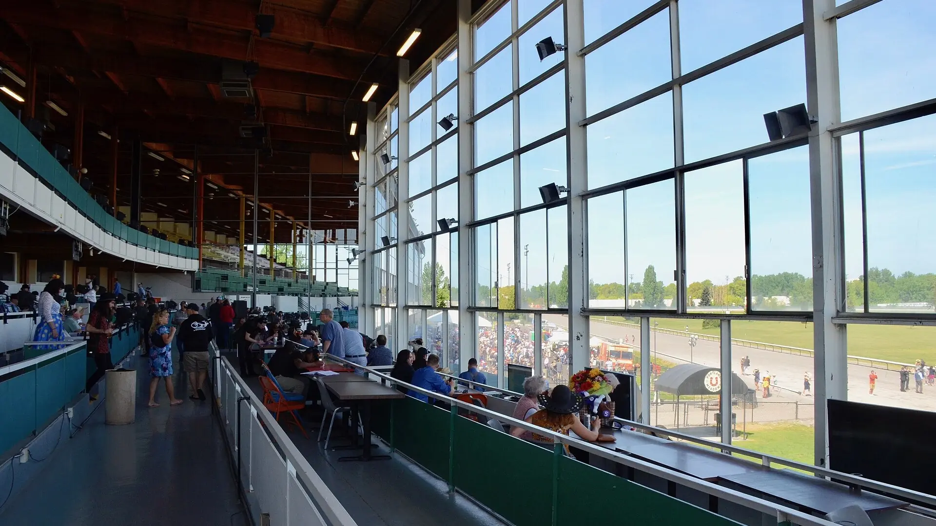 Portland Meadows interior - looking north toward grandstand, May 2019